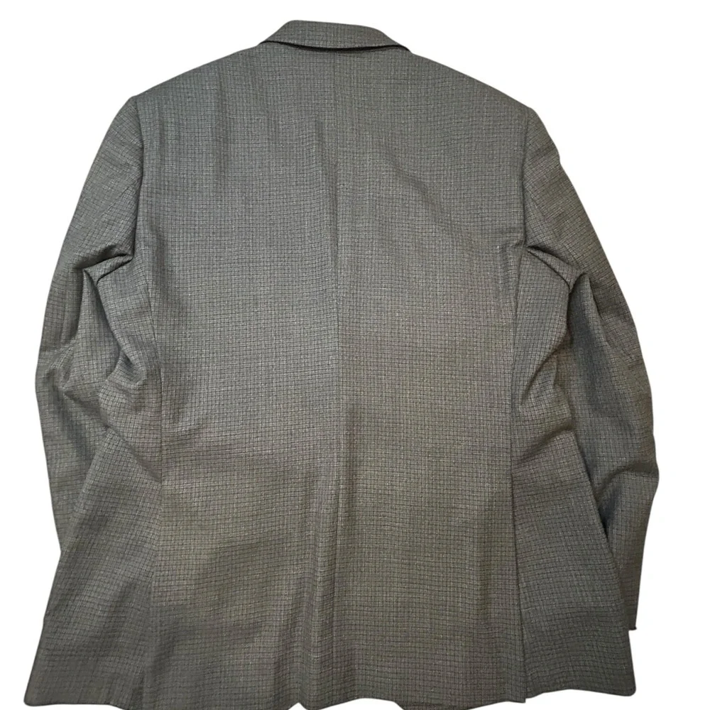 Jos. A. Bank Traveler Tailored Fit Men's Gray Checker Blazer‎ 46L Wool